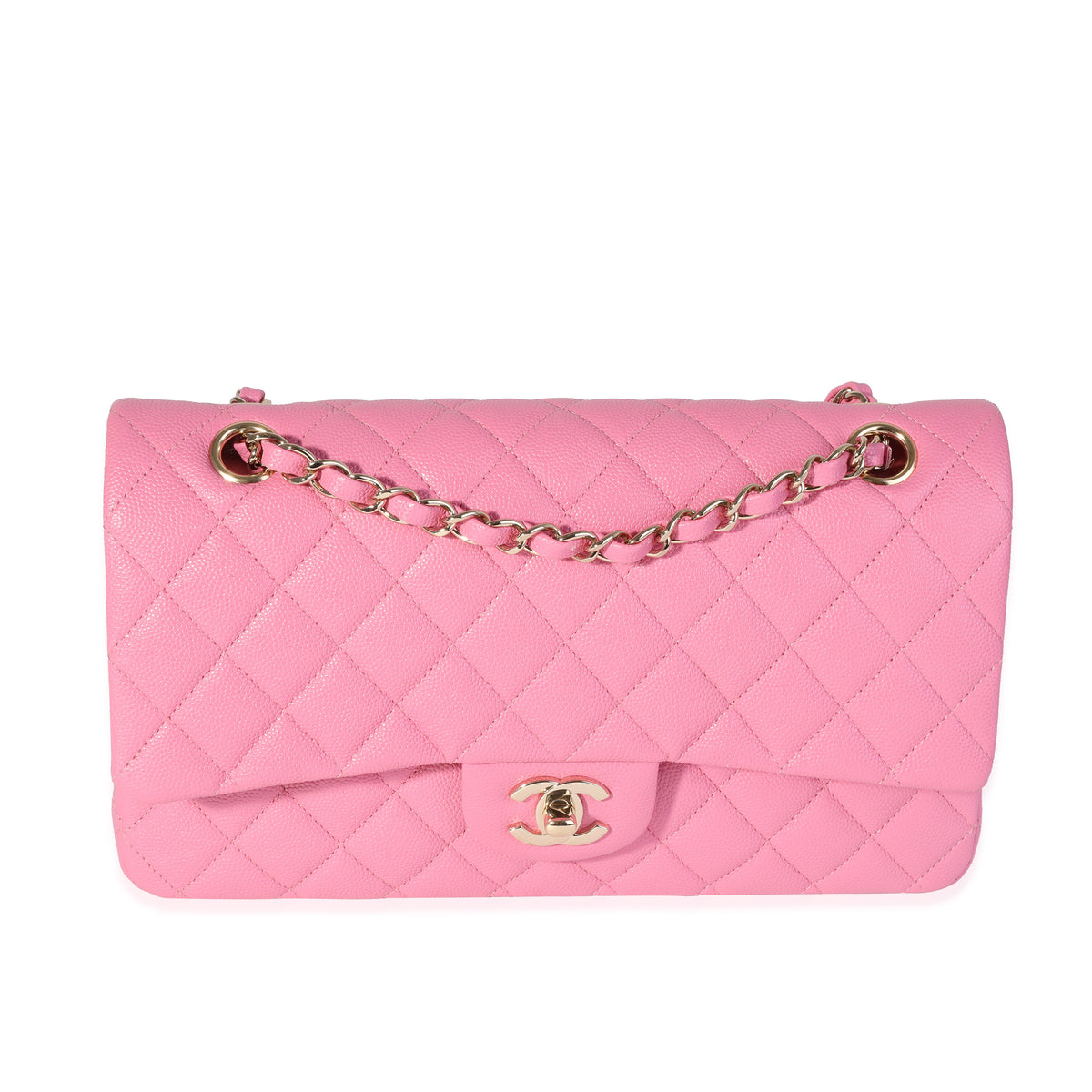Brand New with Tag Pink Chanel Classic Double Flap Medium Bag