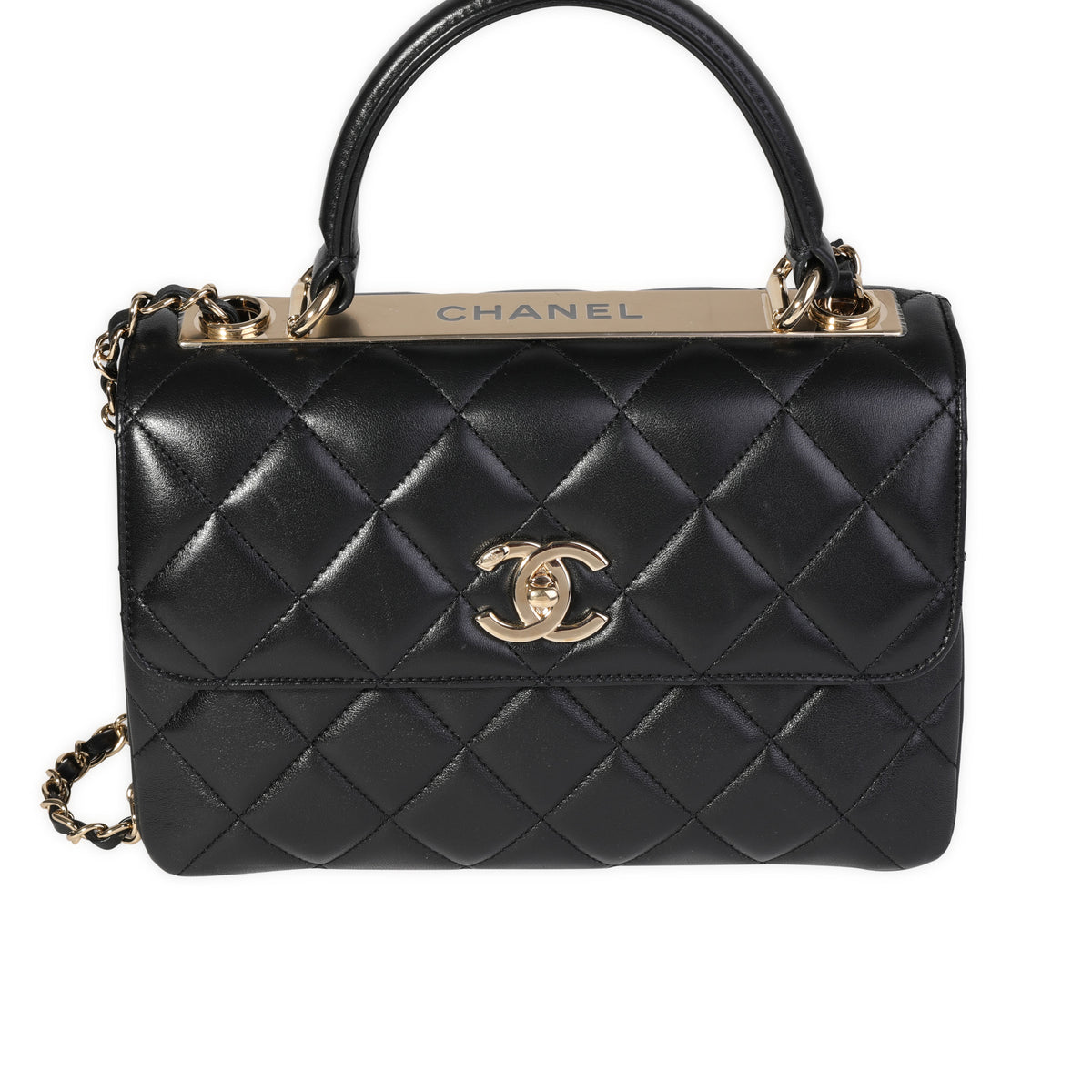 Chanel Trendy CC Top Handle Bag Quilted Lambskin Small Black