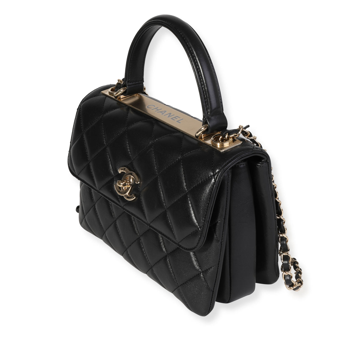Chanel Black Quilted Lambskin Small Trendy Top Handle Flap Bag, myGemma