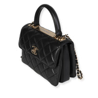 Chanel Black Quilted Lambskin Small Trendy Top Handle Flap Bag