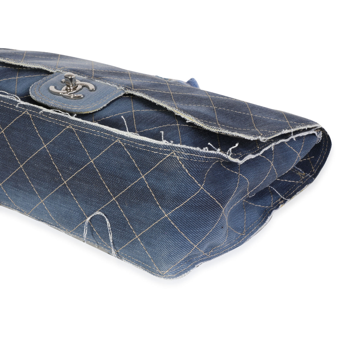 Chanel Blue Quilted Caviar Leather Maxi Classic Single Flap Bag at 1stDibs