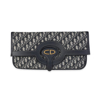 Dior Blue Oblique Jacquard Fold Over Clutch