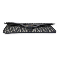 Dior Blue Oblique Jacquard Fold Over Clutch