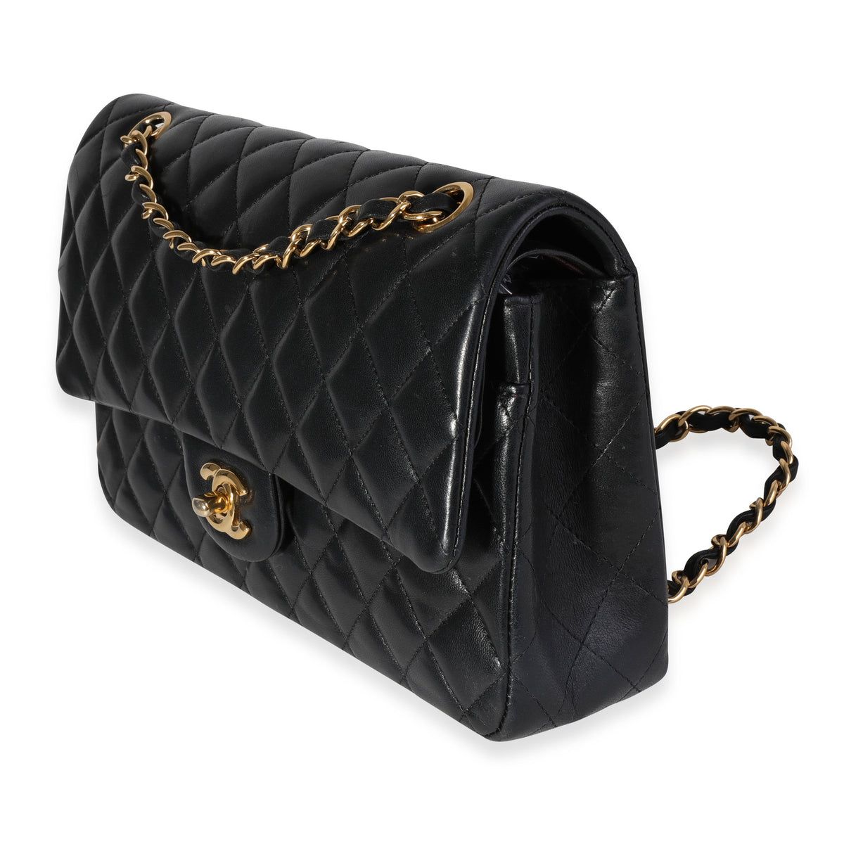 Chanel Black Quilted Lambskin Medium Classic Double Flap Bag, myGemma