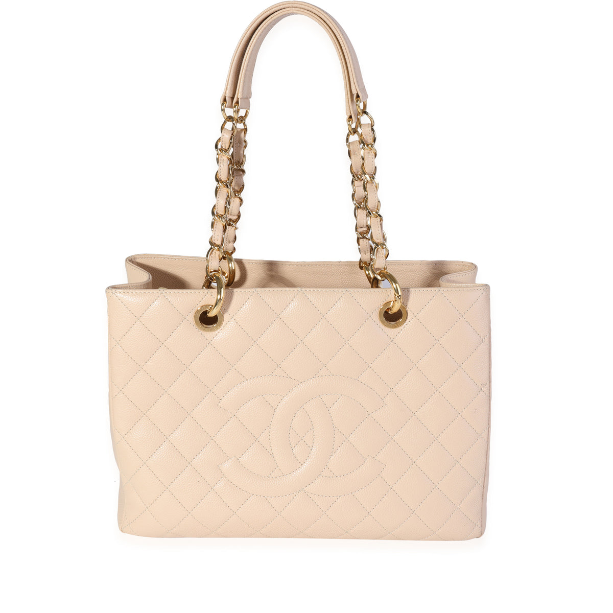 Chanel Beige Quilted Caviar Grand Shopping Tote, myGemma, QA