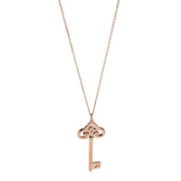 Tiffany & Co. Fleur De Lis Key Pendant in 18k Rose Gold 0.07 CTW