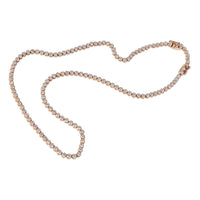 Bezel Set Diamond Tennis Necklace in 14k Rose Gold 5.36 CTW