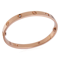 Cartier Love Bracelet 4 Diamonds in Rose Gold, Size 17