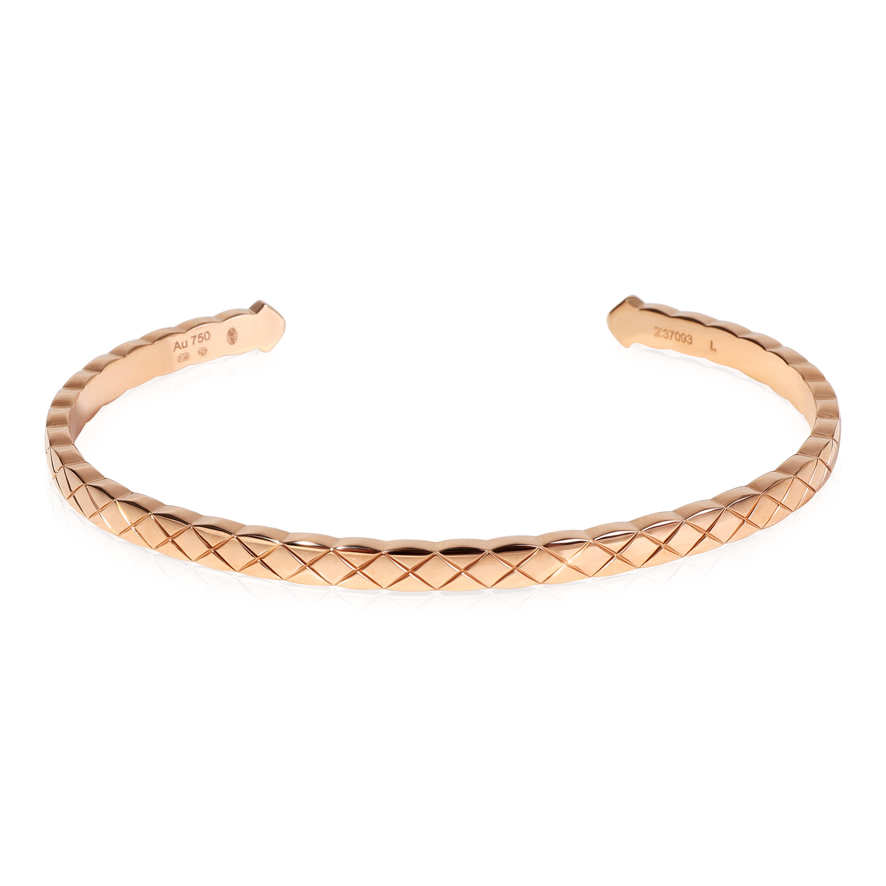 Authentic! Chanel Coco Crush 18K Yellow Gold 2 Wide Cuff Bangle Bracelet Size S