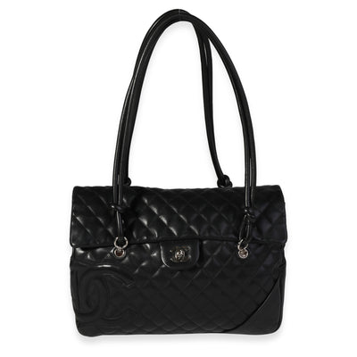 Chanel Black Quilted Lambskin Ligne Cambon Flap Bag