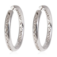 Pave Diamond Hoop Earring in 14k White Gold 5.00 CTW