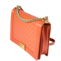 Chanel Orange Quilted Leather XL Boy Bag