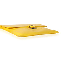 Balenciaga Yellow Leather Padlock Clutch