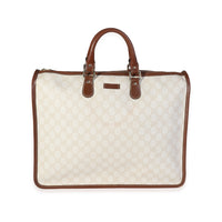 Gucci Cream GG Supreme & Brown Leather Joy Tote