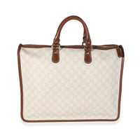 Gucci Cream GG Supreme & Brown Leather Joy Tote