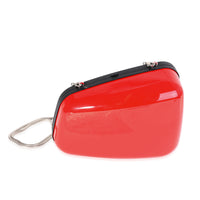 Balenciaga Red Acrylic Side-View Mirror Clutch with Chain