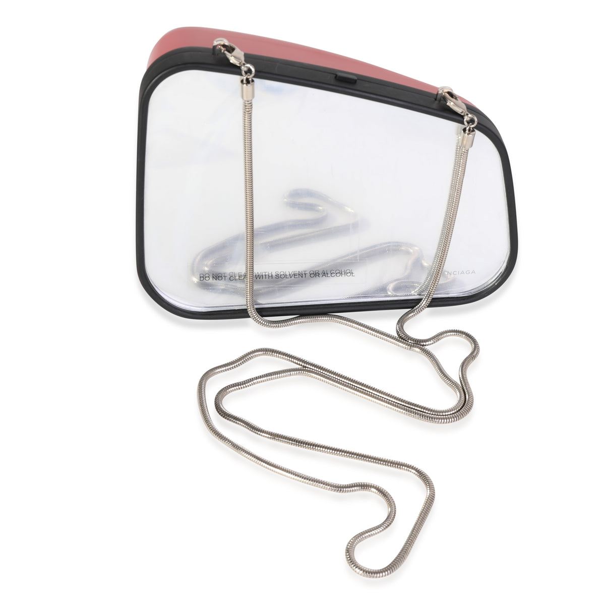 Balenciaga Red Acrylic Side-View Mirror Clutch with Chain