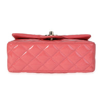 Chanel Pink Quilted Patent Leather Mini Rectangular Classic Flap Bag