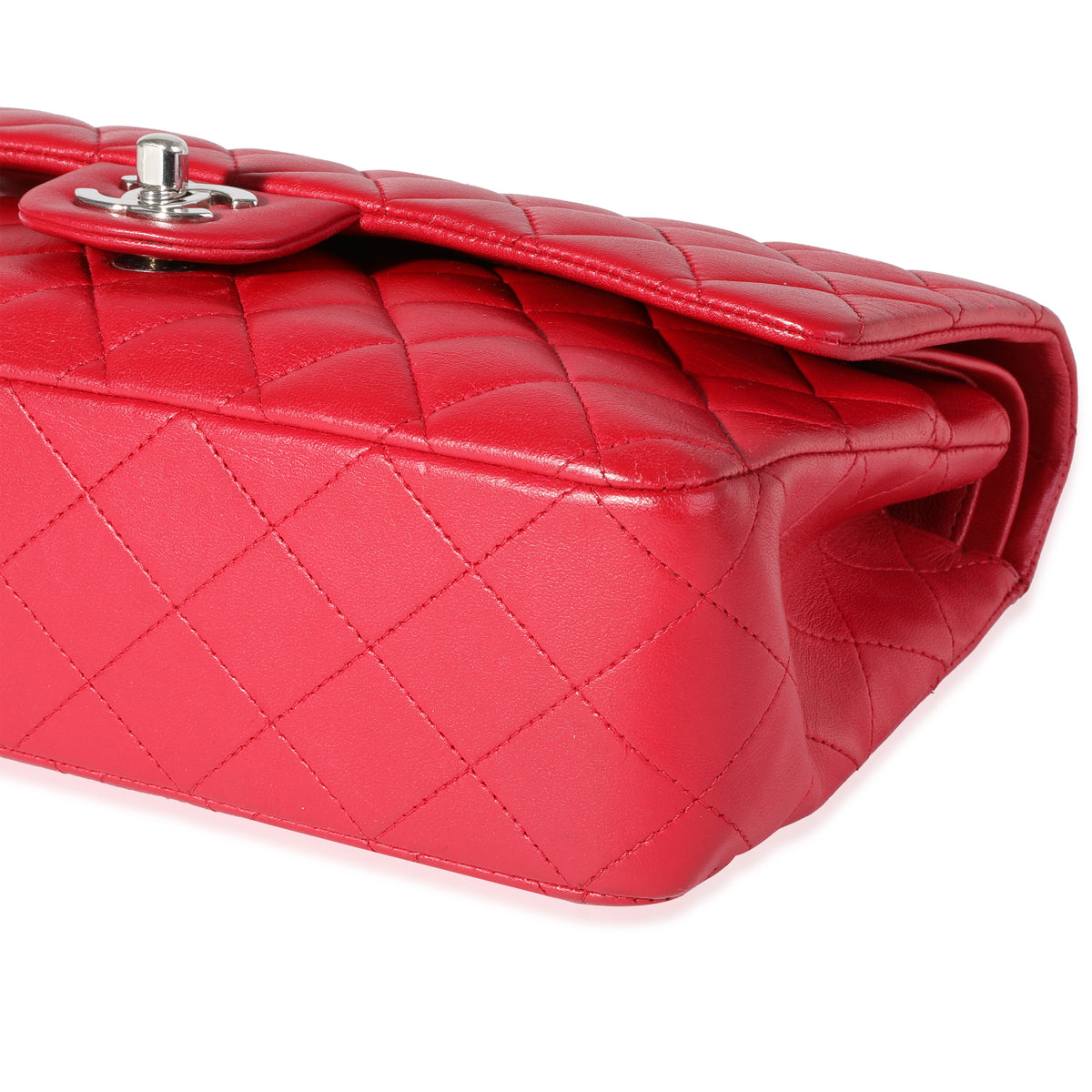 Chanel Red & Colorblock Quilted Lambskin Classic Double Flap