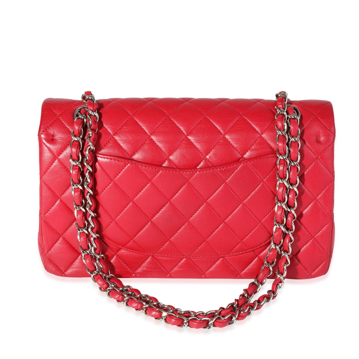 Chanel Red Quilted Caviar Medium Classic Double Flap Gold Hardware, 2019 (Very Good), Womens Handbag