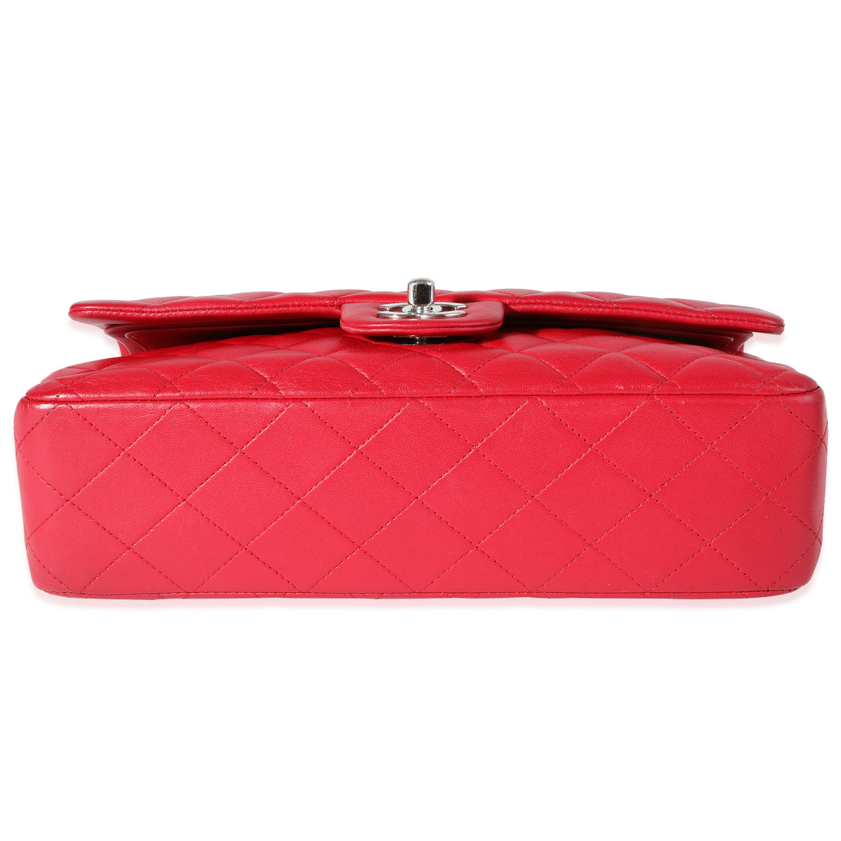 Chanel Vintage Classic Double Flap Lambskin Medium Bag in Lipstick Red with  Gold Hardware