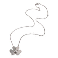 Van Cleef & Arpels Frivole Large Necklace in 18K White Gold 0.16 Ctw