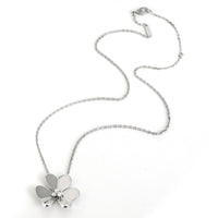 Van Cleef & Arpels Frivole Large Necklace in 18K White Gold 0.16 Ctw