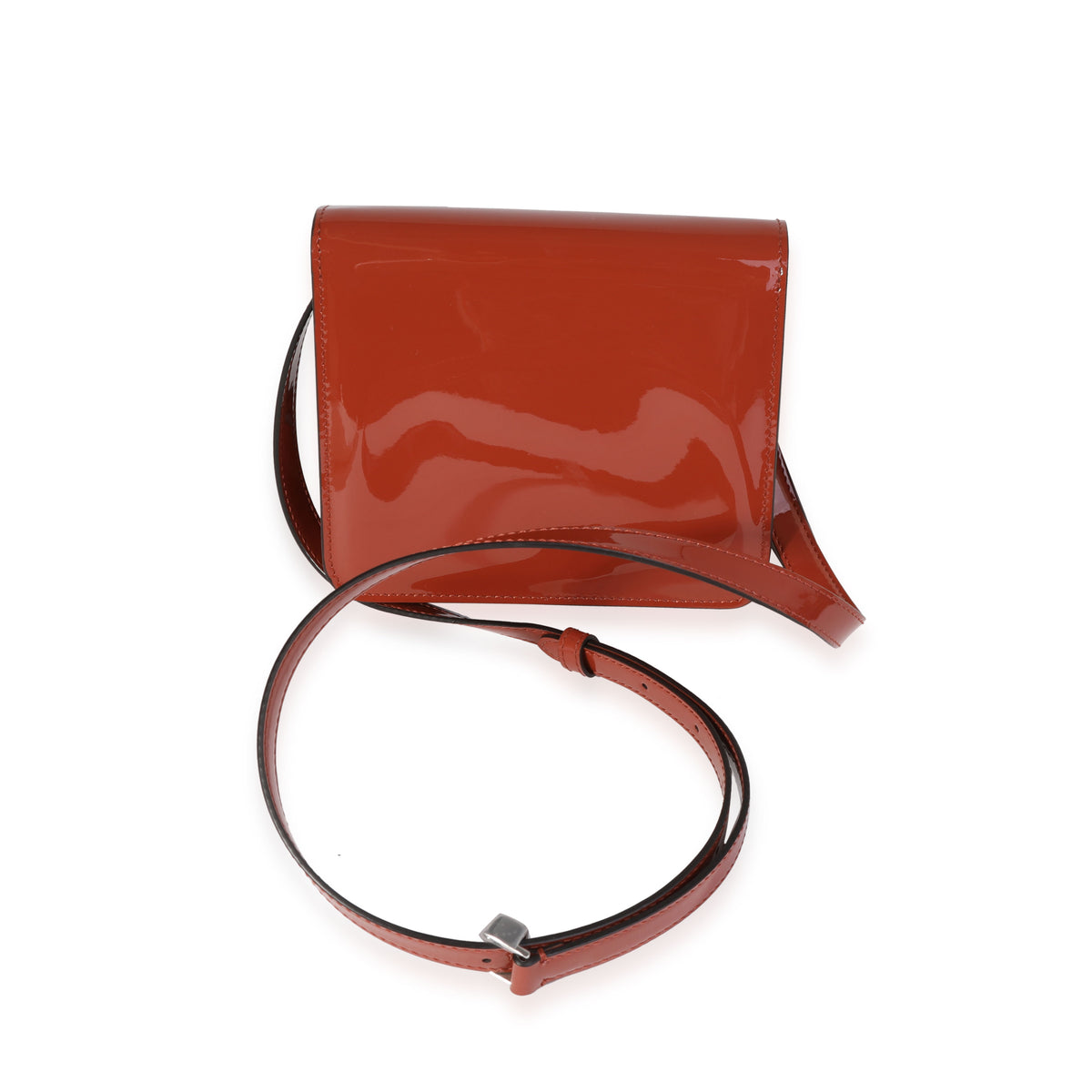 Fendi Brown Patent Leather Small Karligraphy Crossbody