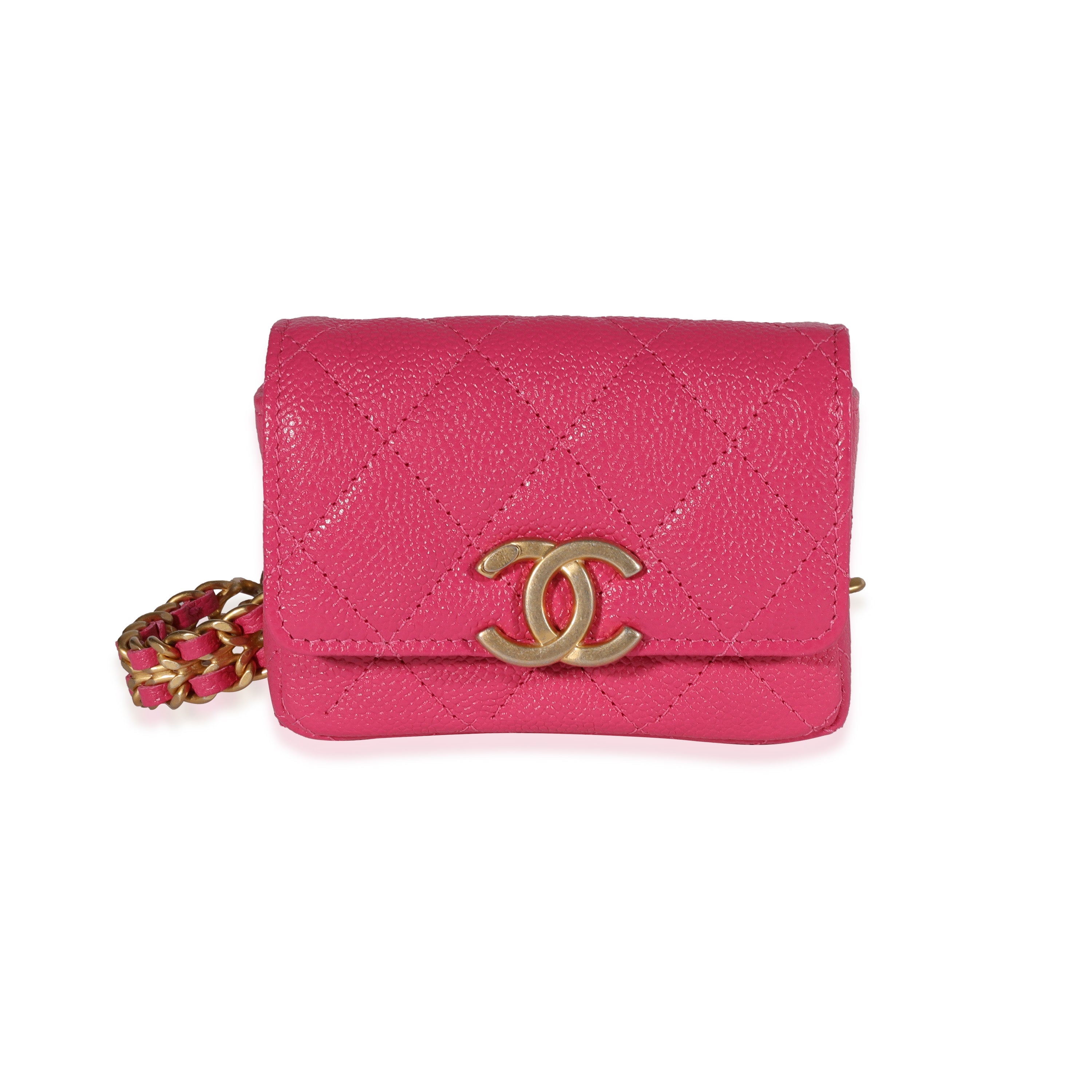 Chanel Dark Pink Quilted Caviar Melody Belt Bag, myGemma