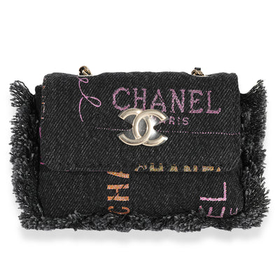 Chanel Black and Multicolor Quilted Denim Mood Belt Bag