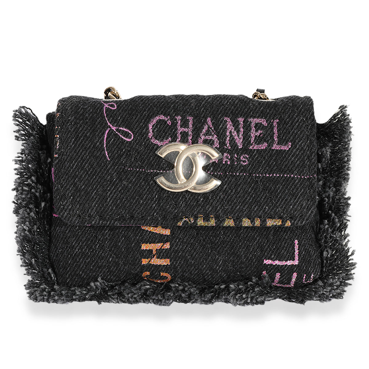 Chanel Black and Multicolor Quilted Denim Mood Belt Bag