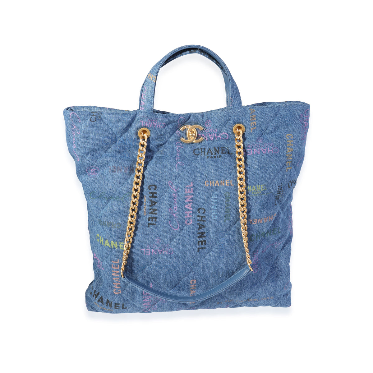 Chanel Blue & Multicolor Quilted Denim Mood Shopping Tote, myGemma, QA