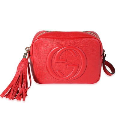 Gucci Red Pebbled Leather Soho Disco Crossbody