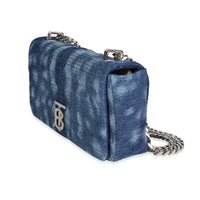 Burberry Blue Quilted Denim Small Lola Bag