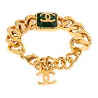 Chanel 2020 Resin CC Curb Link Gold Tone Bracelet