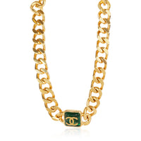 Chanel 2020 Resin CC Curb Link Choker Gold Tone Necklace