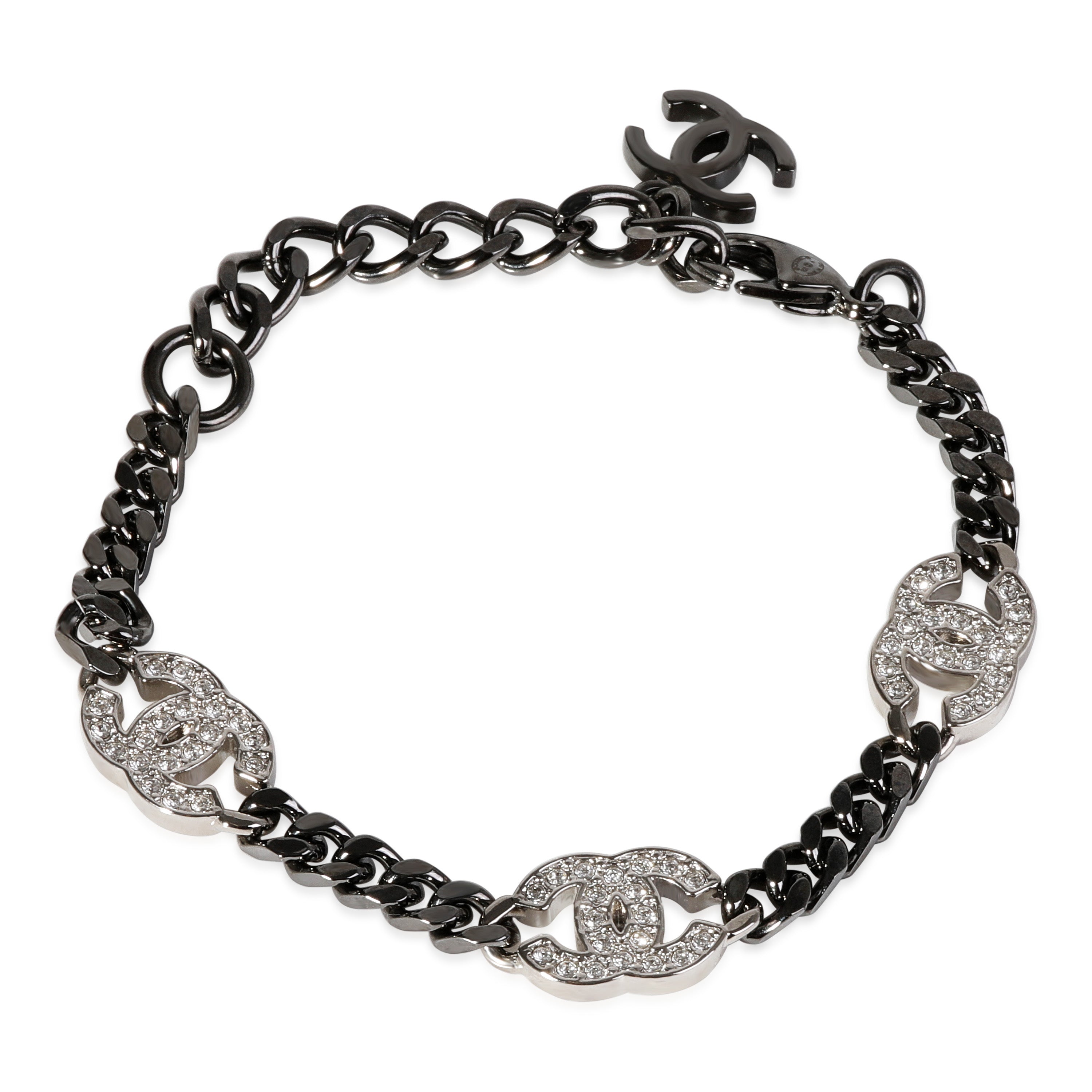 Louis Vuitton Monogram Chain Bracelet Silver/Black/Ruthenium in