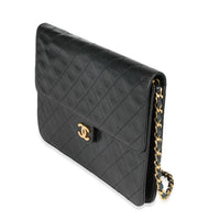 Chanel Vintage Black Quilted Lambskin Single Flap Bag