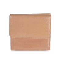 Chanel Beige Goatskin Double Flap Compact Wallet