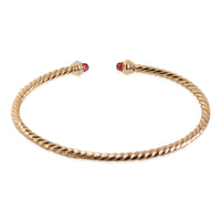 David Yurman Cable Collection Garnet & Diamond Bracelet in 18k Yellow Gold