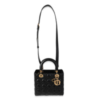 Dior Black Cannage Quilted Lambskin Medium Lady Dior Bag