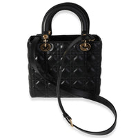 Dior Black Cannage Quilted Lambskin Medium Lady Dior Bag