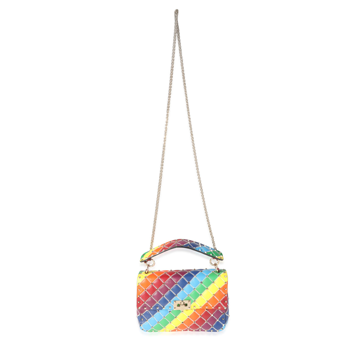 Valentino Multicolor Leather Mini Rainbow Rockstud Tote Valentino