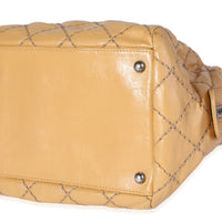Chanel Diamond Stitch Tan Calfskin Bowling Bag