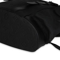 Louis Vuitton Black Monogram-Embossed Taurillon Christopher MM Backpack