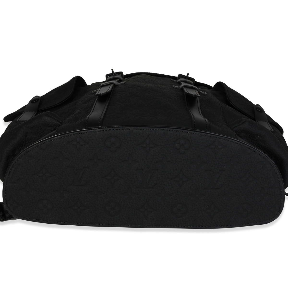 Louis Vuitton Black Monogram-Embossed Taurillon Christopher MM Backpack | myGemma