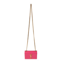Hot Pink Grain De Poudre Small Kate Chain Bag