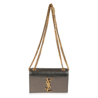 Saint Laurent Metallic Pewter Small Kate Chain Bag