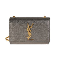 Saint Laurent Metallic Pewter Small Kate Chain Bag