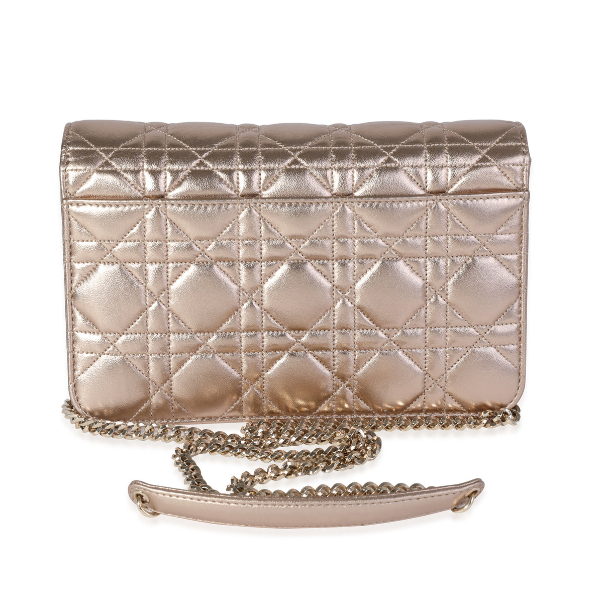 Christian Dior Gold Metallic Cannage Lambskin Miss Dior Promenade